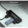 ORICO USB hub FL01, 4x θυρών, USB 2.0, 480Mbps, USB σύνδεση, μαύρο