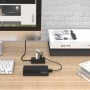 ORICO USB hub W5P-U2, 4x θυρών, USB 2.0, 480Mbps, USB σύνδεση, 1m καλώδιο, μαύρο