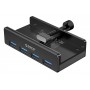 ORICO USB hub MH4PU-P με σφιγκτήρα, 4x θυρών, 5Gbps, USB σύνδεση, μαύρο