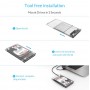 ORICO θήκη για 2.5" SATA HDD/SSD 2139C3, 5Gbps, διάφανη