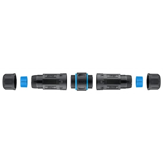 POWERTECH αδιάβροχος σύνδεσμος RJ45 CAB-N427, CAT 6, IP68, μαύρος