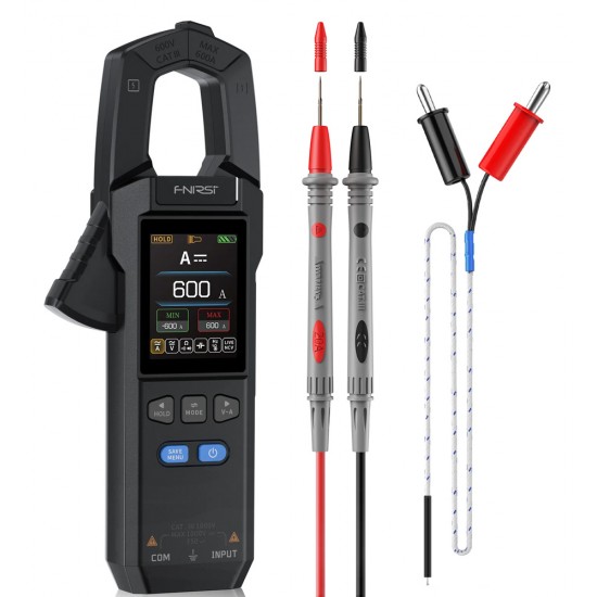 FNIRSI ψηφιακή αμπεροτσιμπίδα/πολύμετρο DMC-100, 600A AC/DC, NCV, True RMS, επαναφορτιζόμενη