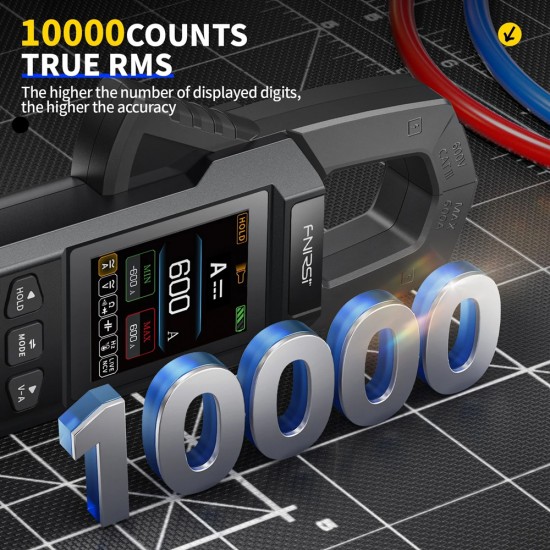 FNIRSI ψηφιακή αμπεροτσιμπίδα/πολύμετρο DMC-100, 600A AC/DC, NCV, True RMS, επαναφορτιζόμενη