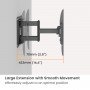 POWERTECH επιτοίχια βάση τηλεόρασης PT-1423, 37-90", 75kg, heavy duty, full motion