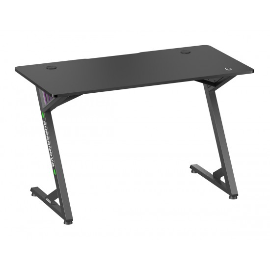 BRATECK gaming γραφείο GMD14-1 με RGB φωτισμό, 120x60x75cm, μαύρο