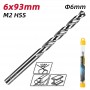 DELI τρυπάνι DL16060G για μέταλλο, M2 HSS, 6x93mm, κυλινδρικό