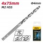 DELI σετ τρυπάνια DL16040G για μέταλλο, M2 HSS, 4x75mm, κυλινδρικό, 10τμχ