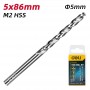 DELI σετ τρυπάνια DL16050G για μέταλλο, M2 HSS, 5x86mm, κυλινδρικό, 10τμχ
