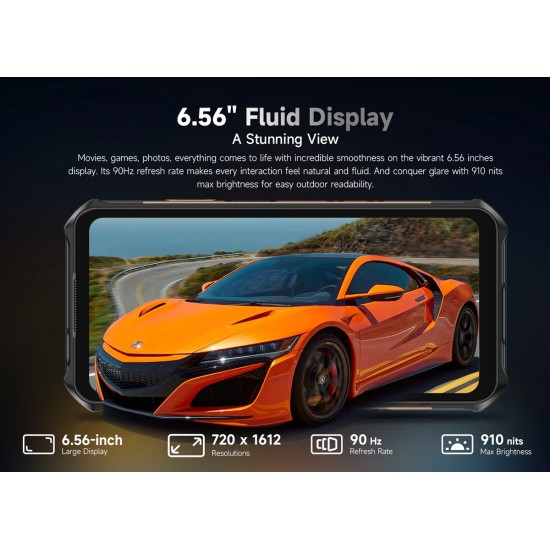 ULEFONE smartphone Armor X16, 6.56", 6/128GB, 10360mAh, IP68/IP69K/MIL-STD-810H, μαύρο