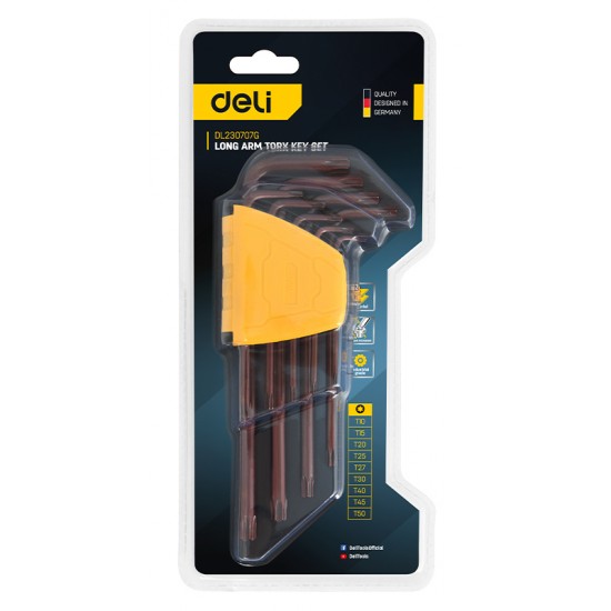 DELI σετ κλειδιά Torx DL230707G σε σχήμα L, T10-T50, 9τμχ
