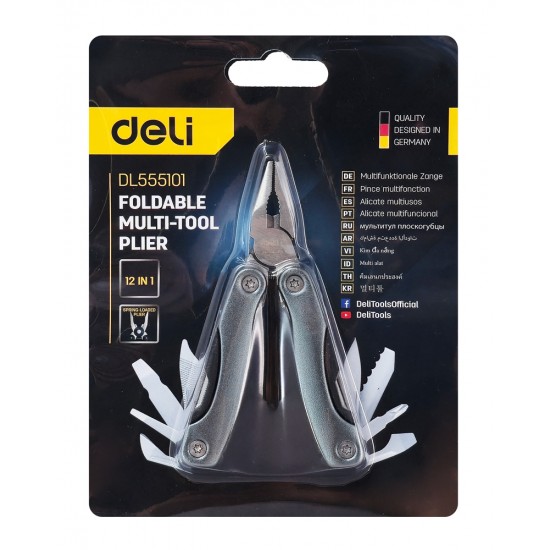 DELI πολυεργαλείο 12 σε 1 DL555101, πτυσσόμενο, 105mm