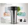 BRUNO θερμός BRN-0068, εργονομικό καπάκι, anti-slip, 360ml, ασημί