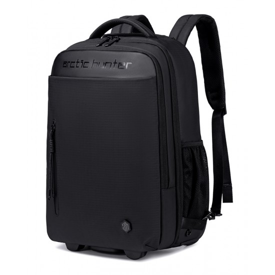 ARCTIC HUNTER τσάντα ταξιδίου LG00657-1 με θήκη laptop 15.6", τροχήλατη, 27L, μαύρη
