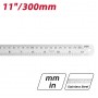 DELI μεταλλικός χάρακας DL8030Y, ανοξείδωτο ατσάλι, 12"/30cm, ασημί