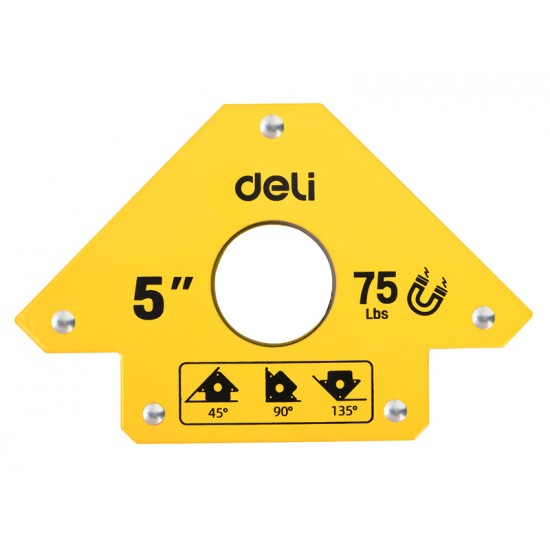 DELI μαγνητική γωνία συγκόλλησης DL-HDW75 με 45°/90°/135° γωνίες, 5", 34kg