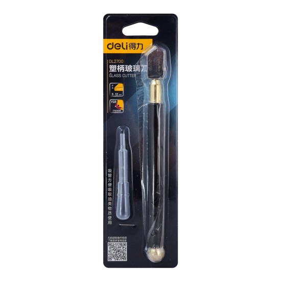 DELI υαλοκόπτης λαδιού DL2700 με δοχείο λαδιού, 3-12mm πάχος κοπής, 180mm