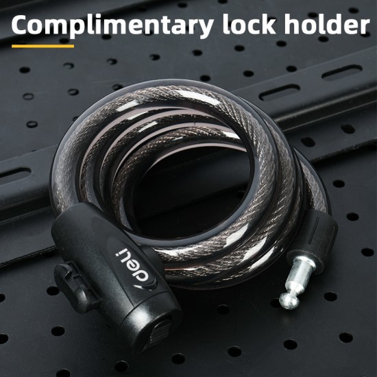 DELI κλειδαριά ποδηλάτου με κλειδί DL508062, Φ12mm, 1m, μαύρη
