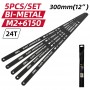 DELI σετ λάμες πριονιού σιδήρου/ξύλου DL4673, 300mm, 24 TPI, 5τμχ