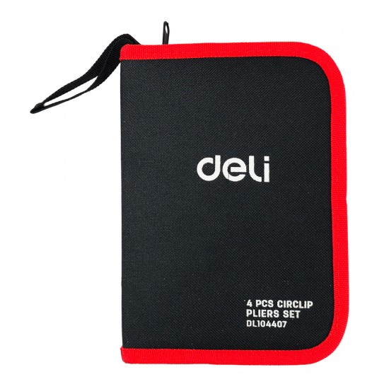DELI σετ ασφαλειοτσίμπιδα DL104407 με θήκη, 175mm, 4τμχ
