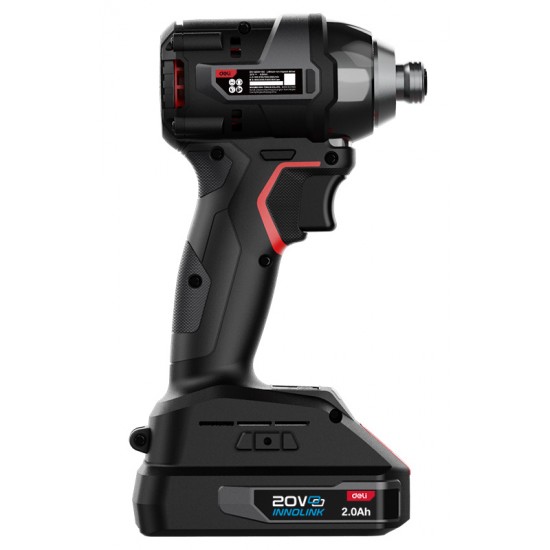 DELI παλμικό κατσαβίδι μπαταρίας DE-QZ20-1D2, Brushless, 20V, 2x 2Ah, 200N.m