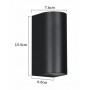 POWERTECH φωτιστικό τοίχου HLL-0188 για 2x GU10 λάμπες, μεταλλικό, IP65, μαύρο