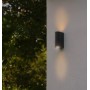 POWERTECH φωτιστικό τοίχου HLL-0188 για 2x GU10 λάμπες, μεταλλικό, IP65, μαύρο