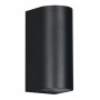 POWERTECH φωτιστικό τοίχου HLL-0188 για 2x GU10 λάμπες, μεταλλικό, IP65, μαύρο