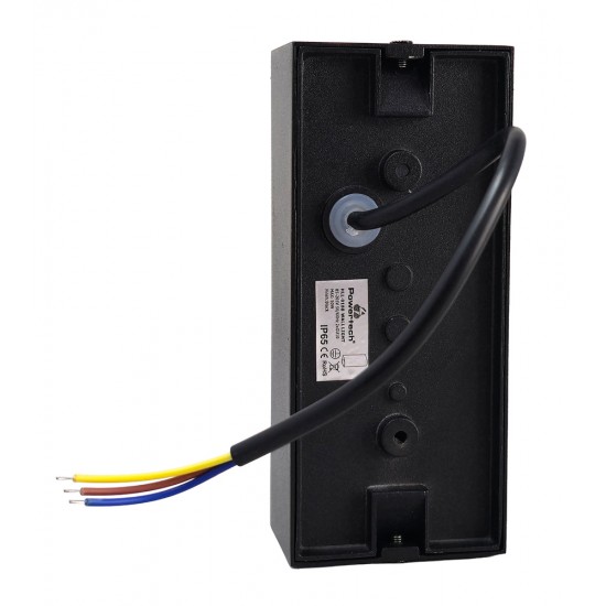 POWERTECH φωτιστικό τοίχου HLL-0188 για 2x GU10 λάμπες, μεταλλικό, IP65, μαύρο