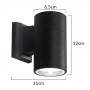 POWERTECH φωτιστικό τοίχου HLL-0189 για GU10 λάμπα, μεταλλικό, IP65, μαύρο