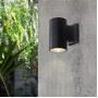 POWERTECH φωτιστικό τοίχου HLL-0189 για GU10 λάμπα, μεταλλικό, IP65, μαύρο