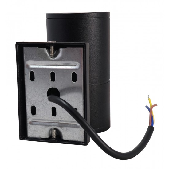 POWERTECH φωτιστικό τοίχου HLL-0189 για GU10 λάμπα, μεταλλικό, IP65, μαύρο