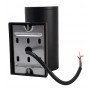 POWERTECH φωτιστικό τοίχου HLL-0189 για GU10 λάμπα, μεταλλικό, IP65, μαύρο