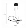 POWERTECH LED φωτιστικό οροφής HLL-0180, 50W, 4000K, Φ60cm x 120cm, μαύρο
