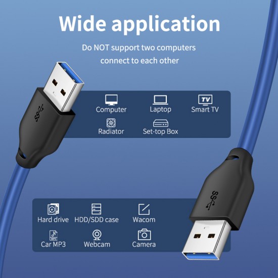 CABLETIME καλώδιο USB 3.0 CT-C160-U3-AMAM, 5Gbps, 2m, μπλε