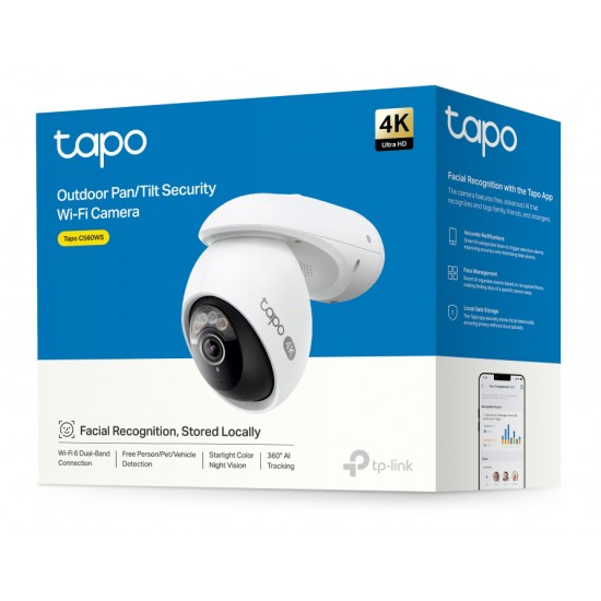 TP-LINK smart camera Tapo C560WS, 4K, IP66, Wi-Fi 6, two-way audio, Ver. 1.0