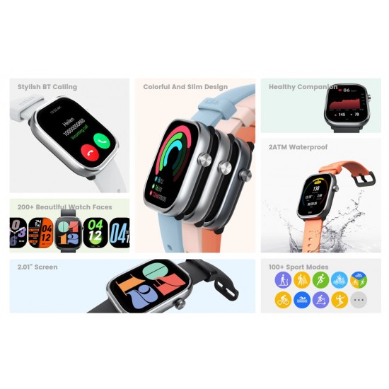 MIBRO smartwatch C4, heart rate, 2.01" TFT, 2 ATM, γκρι