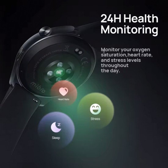MIBRO smartwatch Lite 3 με 2x λουράκια, heart rate, 1.3" AMOLED, 2 ATM, γκρι/καφέ