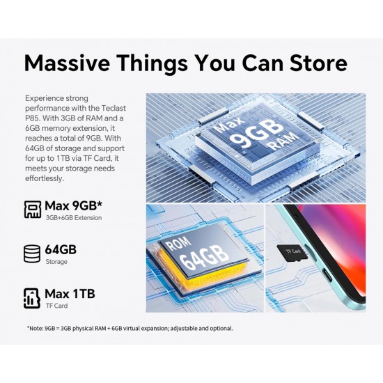 TECLAST tablet P85 2025, 8", 3/64GB, Android 15, 5000mAh, μπλε