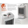 BRUNO κεραμικό αερόθερμο BRN-0255, 2000W, με θερμοστάτη/ανεμιστήρα/αυτόματη περιστροφή, λευκό