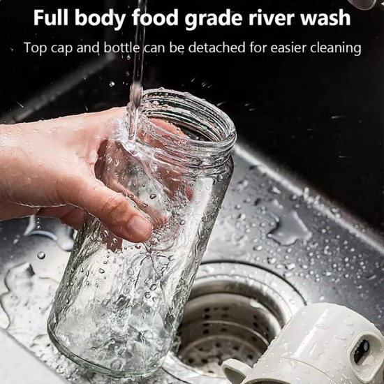 ECOCO γυάλινο δοχείο λαδιού E24235 με ψεκαστήρα, 250ml, γκρι