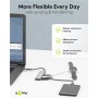 GLOBOSTAR® OLDY 76563 Μοντέρνο Επιτραπέζιο Φωτιστικό Γραφείου με Ασύρματη Φόρτιση 15W 3A, 5W Bluetooth Ηχείο & Ψηφιακό Ρολόι LED 3W 300lm 120° DC 5V με USB-C IP20 Ρυθμιζόμενο Λευκό CCT με Αφή 2700K/4500K/6000K Dimmable - Sanan SMD Chip - Μαύρο - Μ13 x Π25 x Υ43cm - 2 Χρόνια Εγγύηση