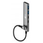 GOOBAY USB hub 76563, 4x θυρών, USB 3.2, 5Gbps, USB-C σύνδεση, γκρι