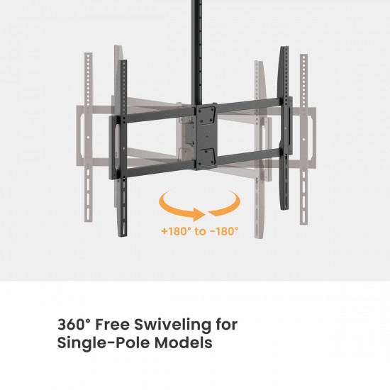 BRATECK βάση τηλεόρασης οροφής PLB-CE1568XL, 50-100", έως 80kg, heavy duty