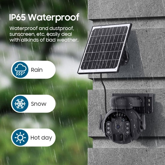SECTEC smart ηλιακή κάμερα ST-515C-3M-5W-BK, 3MP, WiFi, SD, PTZ, IP65