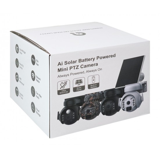 SECTEC smart ηλιακή κάμερα ST-515C-3M-4G-BK, 3MP, 4G, SD, PTZ, IP65