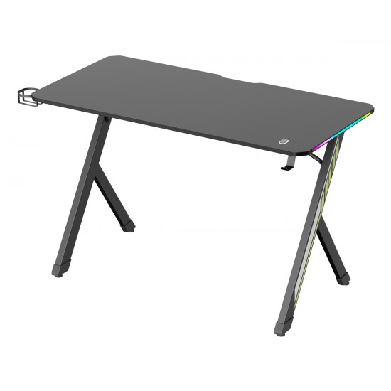 POWERTECH gaming γραφείο PT-1498 με RGB φωτισμό, 120x60x75cm, μαύρο