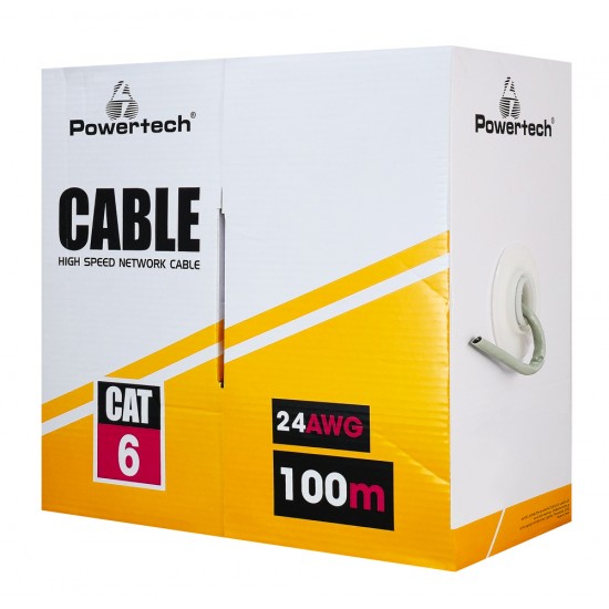 POWERTECH καλώδιο δικτύου CAB-N297, Cat 6 S/FTP, CCA, 24AWG, 100m, γκρι