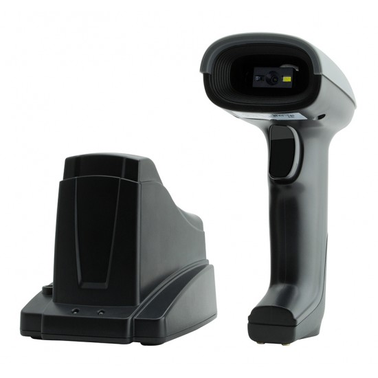 GTCODESTAR barcode scanner X-1901B με βάση, 1D & 2D, ενσύρματο & ασύρματο, Bluetooth, 2000mAh, μαύρο