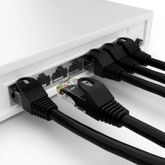 POWERTECH καλώδιο δικτύου CAB-N401, Cat 6 U/UTP, CCA, 250Hz, 0.25m, μαύρο