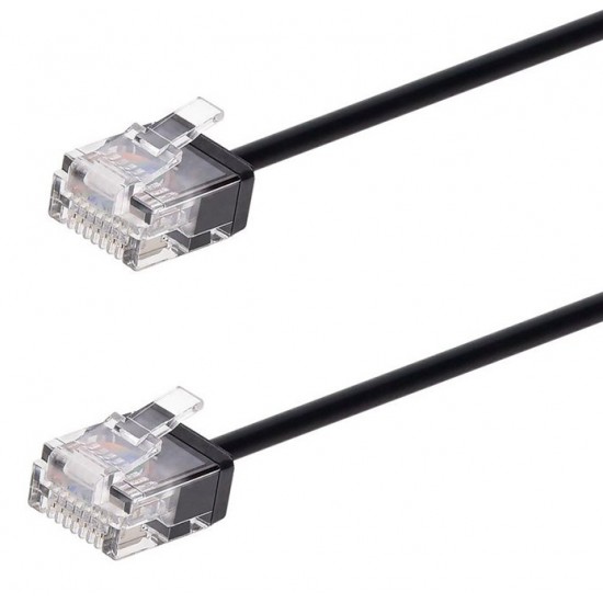 POWERTECH καλώδιο δικτύου CAB-N431, Cat 6A U/UTP, ultra slim, copper, 500MHz, 1m, μαύρο